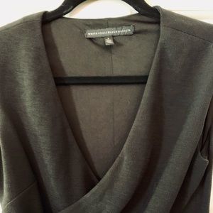 White House Black Market Black Fitted VNeck Crepe Dress